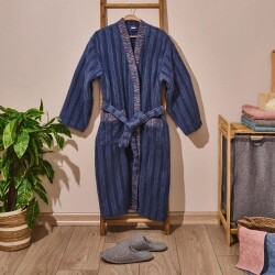 Soft Sun Madness Organic Cotton Unisex Bathrobe - Blue - L/XL - 1