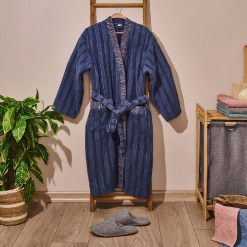 Soft Sun Madness Organic Cotton Unisex Bathrobe - Blue - S/M - 1