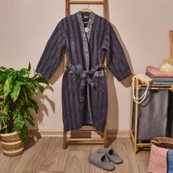 Soft Sun Madness Organic Cotton Unisex Bathrobe - Grey - L/XL - 1