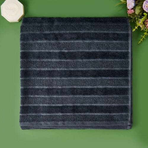Soft Velvet Organic Cotton Bath Towel - Anthracite - 70x140 cm - 1