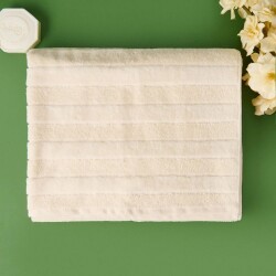 Soft Velvet Organic Cotton Bath Towel - Ecru - 70x140 cm - Luxury Home