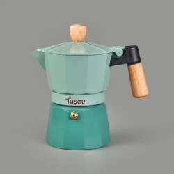 Taşev Garen 3-Cup Moka Pot - Green - 130 ml - Vip Living