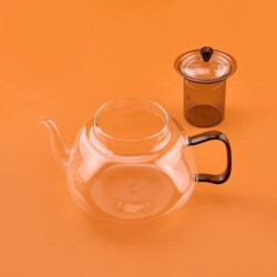 Tohana Glass Teapot with Strainer - Transparent / Anthracite - 1100 ml - 4