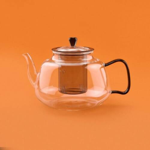 Tohana Glass Teapot with Strainer - Transparent / Anthracite - 1100 ml - 1