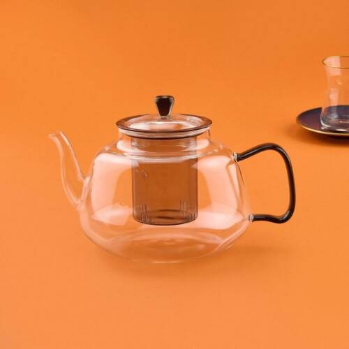 Tohana Glass Teapot with Strainer - Transparent / Anthracite - 1100 ml - 2