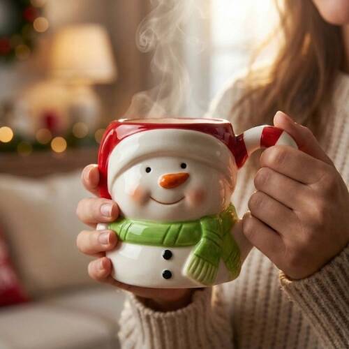 Tohana Snowman Ceramic Mug - Colorful - 400 ml - 1