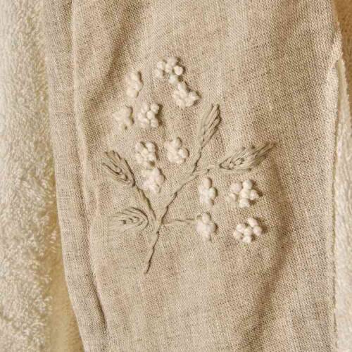 Unisex Organic Cotton Alise Bathrobe - Ecru - S/M - 4