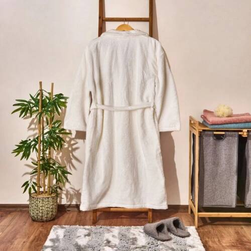 Unisex Organic Cotton Myhome Elanor Bathrobe - Ecru - S/M - 2