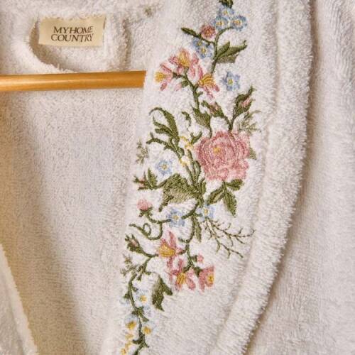 Unisex Organic Cotton Myhome Elanor Bathrobe - Ecru - S/M - 3
