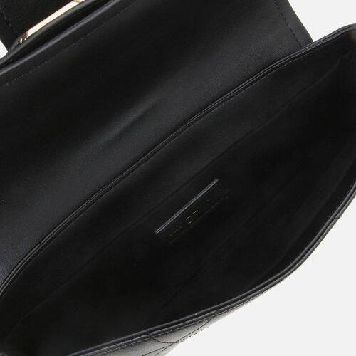 Women's Black Asymmetric Crossbody Bag with Buckle Detail - 4