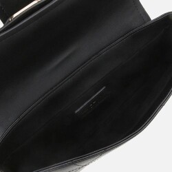 Women's Black Asymmetric Crossbody Bag with Buckle Detail - 4