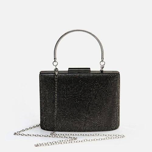 Women's Black Clutch Evening Bag - 1