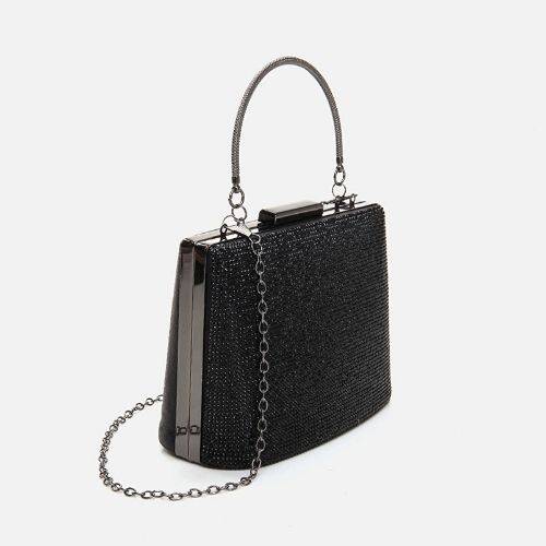 Women's Black Clutch Evening Bag - 3