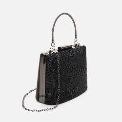 Women's Black Clutch Evening Bag - 3
