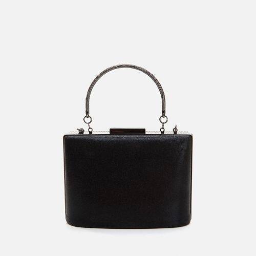 Women's Black Clutch Evening Bag - 4