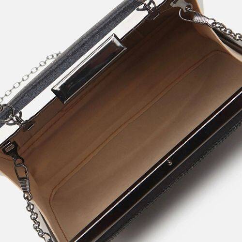 Women's Black Clutch Evening Bag - 5