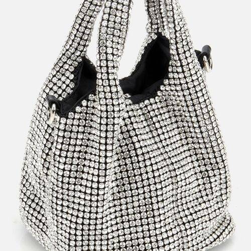 Women's Black Embellished Clutch Evening Bag - 4