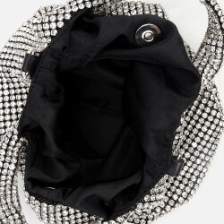 Women's Black Embellished Clutch Evening Bag - 5
