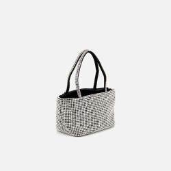 Women's Black Embellished Clutch Evening Bag - 3