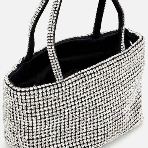 Women's Black Embellished Clutch Evening Bag - 4