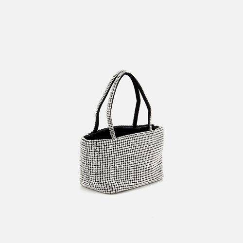 Women's Black Embellished Clutch Evening Bag - 3