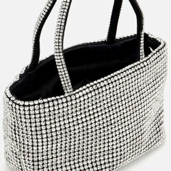 Women's Black Embellished Clutch Evening Bag - 4