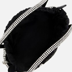 Women's Black Embellished Clutch Evening Bag - 5