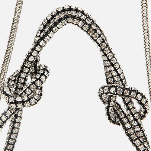 Women's Black Embellished Clutch Evening Bag - 4