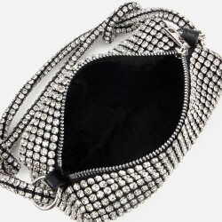 Women's Black Embellished Clutch Evening Bag - 6