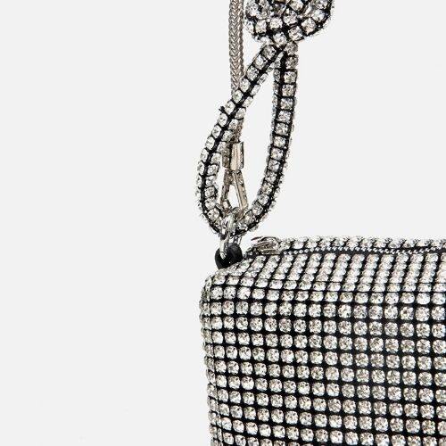 Women's Black Embellished Clutch Evening Bag - 3