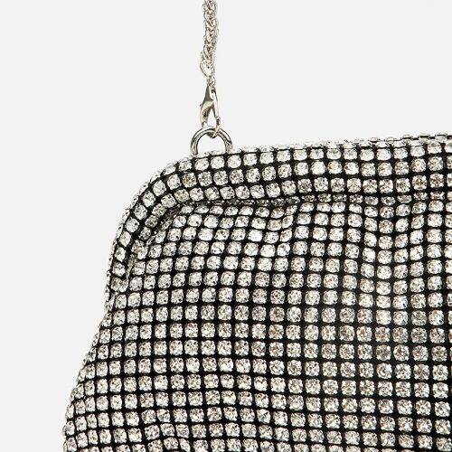 Women's Black Embellished Clutch Evening Bag - 3