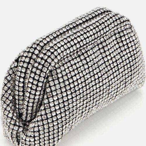 Women's Black Embellished Clutch Evening Bag - 4