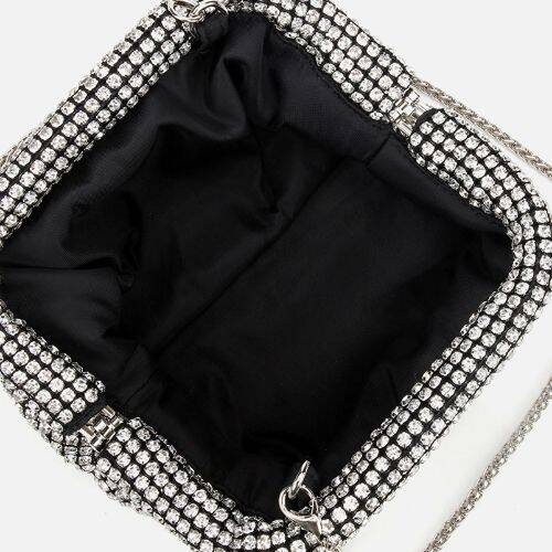 Women's Black Embellished Clutch Evening Bag - 5