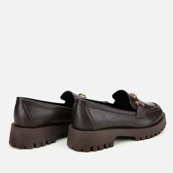 Women's Brown Chunky Sole Classic Loafer - 4