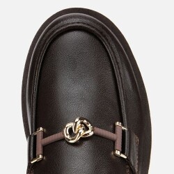 Women's Brown Chunky Sole Classic Loafer - 5