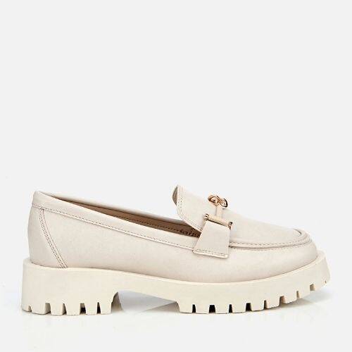 حذاء لوفر كلاسيكي بيج اللون بنعل سميك للنساء - 1