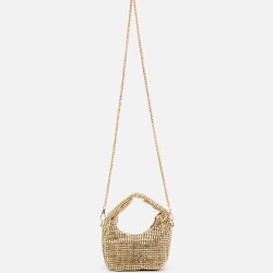 Women's Gold Embellished Clutch Evening Bag - 2