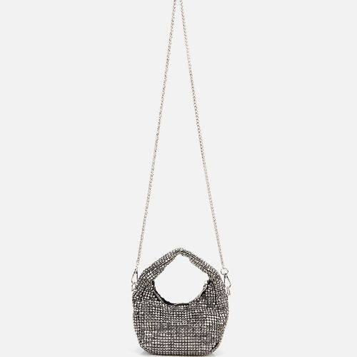 Women's Grey Embellished Clutch Evening Bag - 2