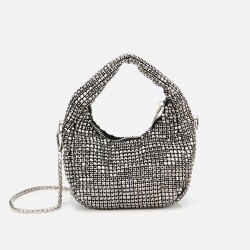 Women's Grey Embellished Clutch Evening Bag - Vip Bags