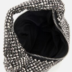 Women's Grey Embellished Clutch Evening Bag - 5