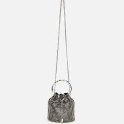 Women's Grey Embellished Clutch Evening Bag - 3