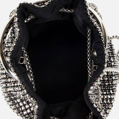 Women's Grey Embellished Clutch Evening Bag - 5