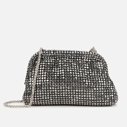 Women's Grey Embellished Clutch Evening Bag - Luxury Bag