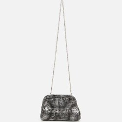 Women's Grey Embellished Clutch Evening Bag - 2