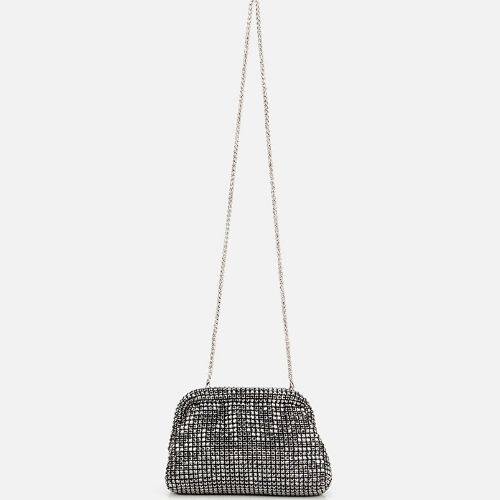 Women's Grey Embellished Clutch Evening Bag - 2
