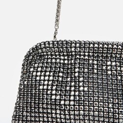 Women's Grey Embellished Clutch Evening Bag - 3