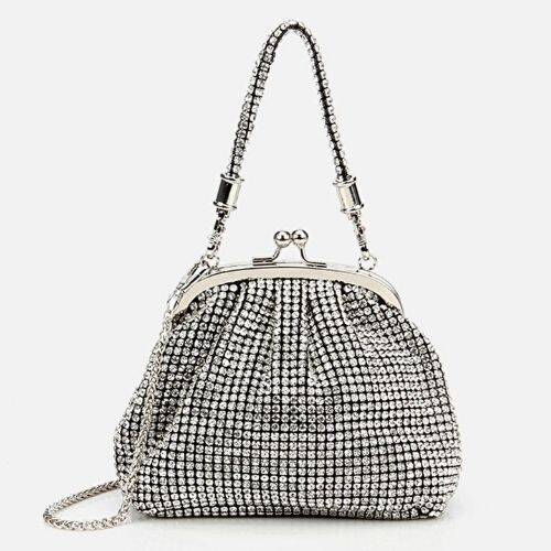 Women's Lame Embellished Clutch Evening Bag - 1