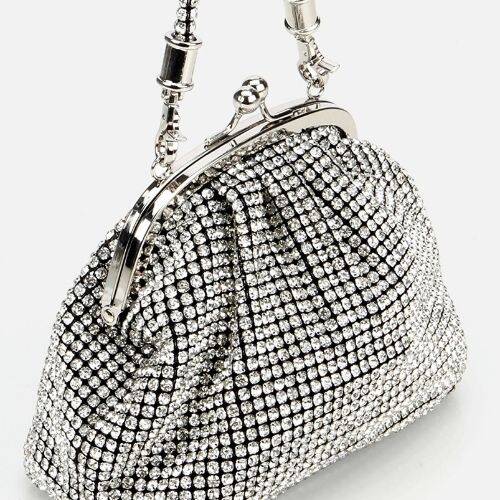 Women's Lame Embellished Clutch Evening Bag - 3