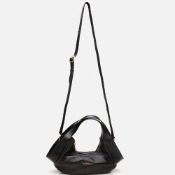 Women's Leather Black Crossbody Bag - 2