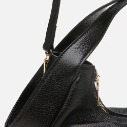Women's Leather Black Crossbody Bag - 3